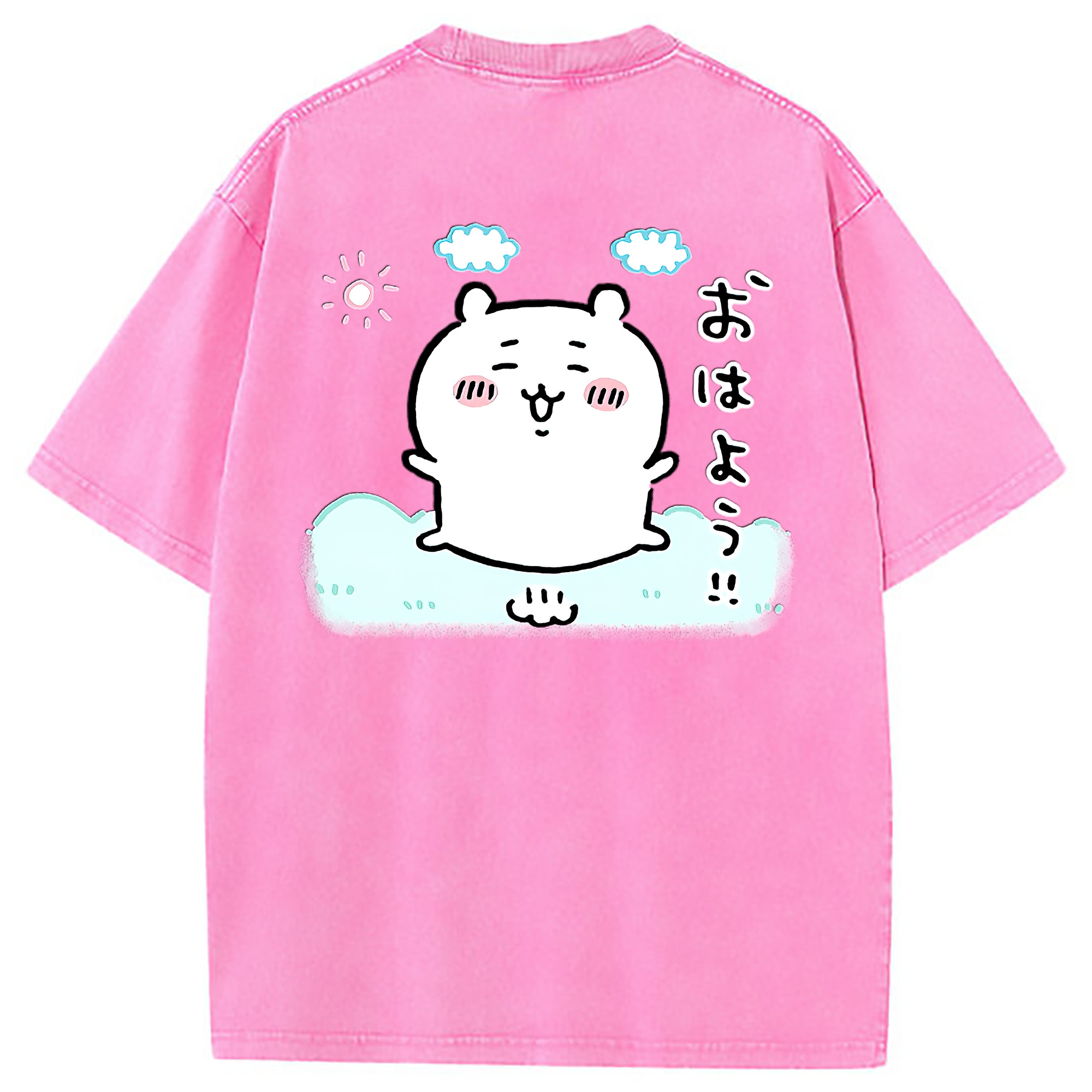 （画像用） ちいかわ ちいかわ Chii-kawa chiikawa 綿100% ヴィンテージ風 半袖Tシャツ（背面プリント）